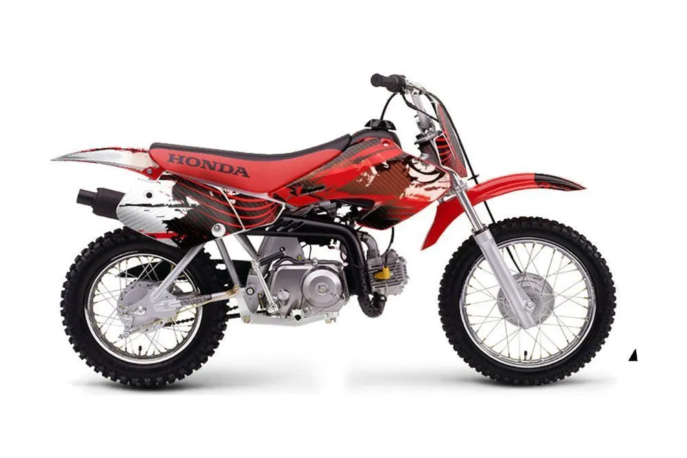 Honda XR50 Dirt Bike Graphic Kit - 2000-2003 Carbon X Red