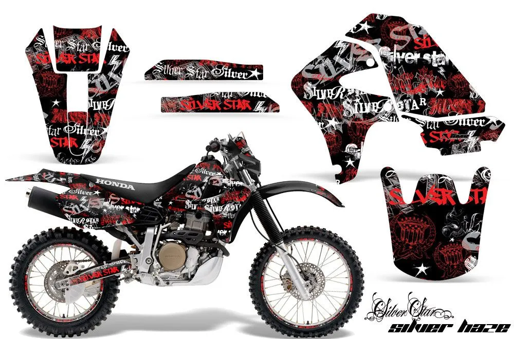 Honda XR650R Dirt Bike Graphic Kit - 2000-2010 Silver Star - Silverhaze Red
