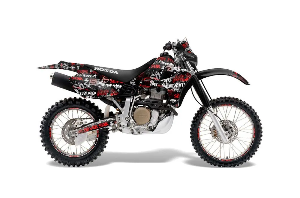 Honda XR650R Dirt Bike Graphic Kit - 2000-2010 Silver Star - Silverhaze Red