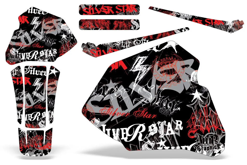 Honda XR80 Dirt Bike Graphic Kit - 1985-2000 Silverhaze Red