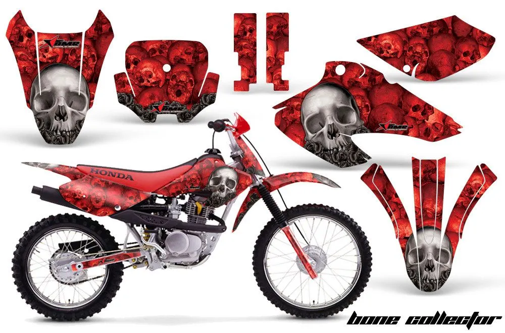 Honda XR80 Dirt Bike Graphic Kit - 2001-2003 Bone Collector Red