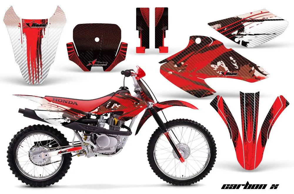 Honda XR80 Dirt Bike Graphic Kit - 2001-2003 Carbon X Red