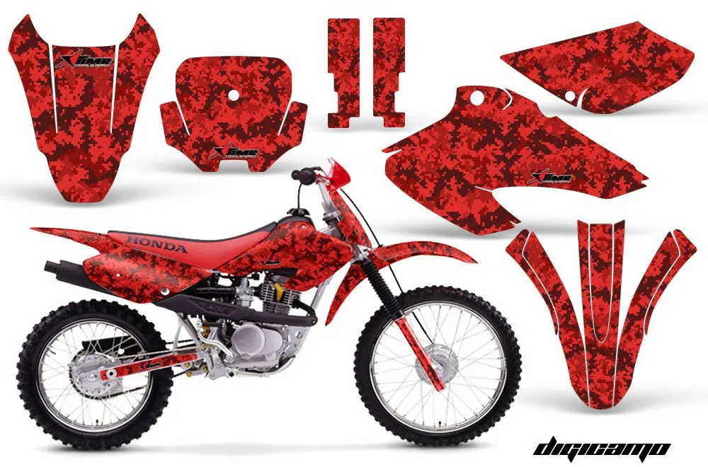Honda XR80 Dirt Bike Graphic Kit - 2001-2003 Digicamo Red