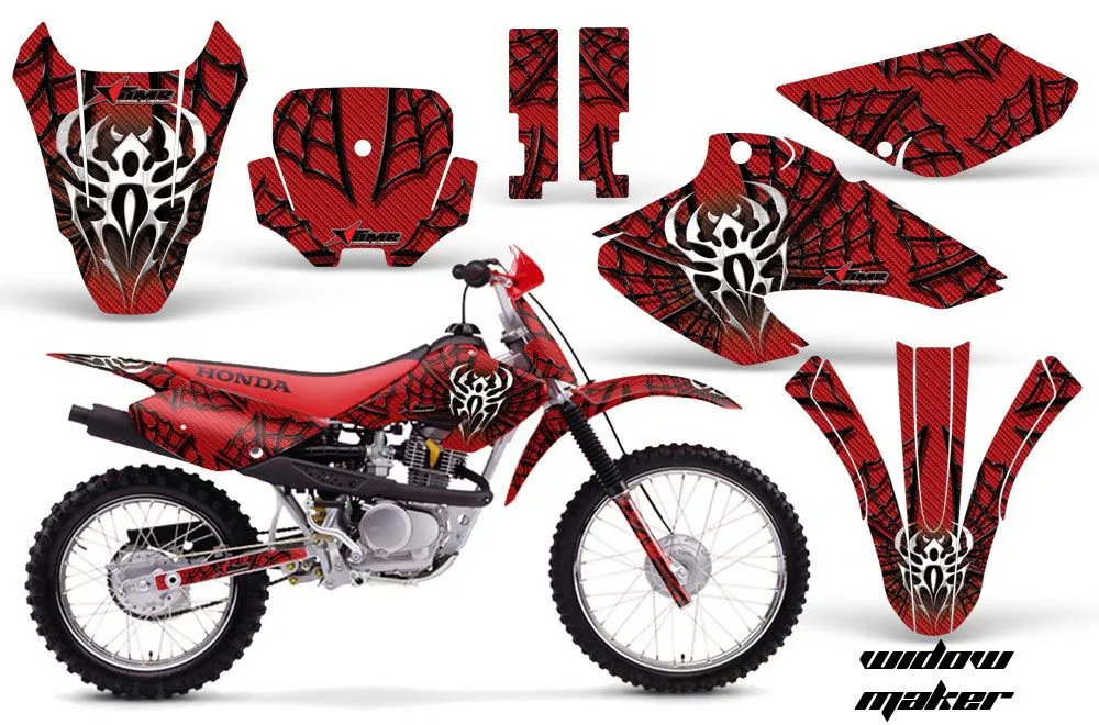 Honda XR80 Dirt Bike Graphic Kit - 2001-2003 Widow Maker Red