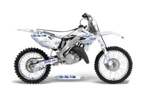 Honda CR250 Dirt Bike Graphic Kit - 1995-2015 Silver Star - Silverhaze White