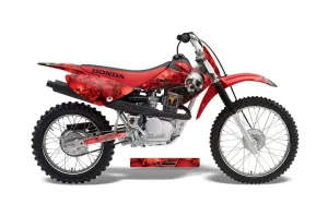 Honda CRF100 Dirt Bike Graphic Kit - 2004-2010 Bone Collector Red