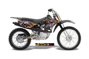 Honda CRF100 Dirt Bike Graphic Kit - 2004-2010 Ed Hardy - Love Kills Black