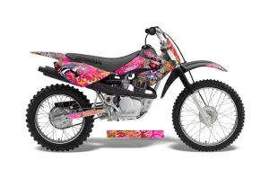 Honda CRF100 Dirt Bike Graphic Kit - 2004-2010 Ed Hardy - Love Kills Pink