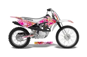 Honda CRF100 Dirt Bike Graphic Kit - 2004-2010 Motorhead Mandy Pink