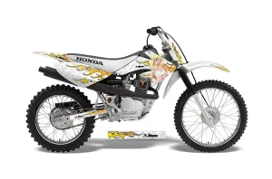 Honda CRF100 Dirt Bike Graphic Kit - 2004-2010 Motorhead Mandy White