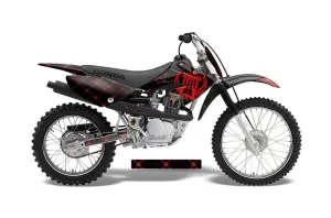Honda CRF100 Dirt Bike Graphic Kit - 2004-2010 Silver Star - Reloaded Red