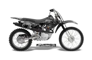Honda CRF100 Dirt Bike Graphic Kit - 2004-2010 Skulls and Hammers Silver