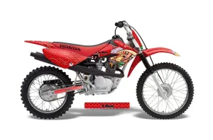 Honda CRF100 Dirt Bike Graphic Kit - 2004-2010 Vegas Baller Red