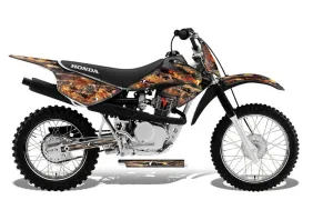 Honda CRF100 Dirt Bike Graphic Kit - 2011-2016 Firestorm Black