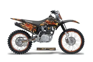Honda CRF230 F Dirt Bike Graphic Kit - 2003-2007 Firestorm Black