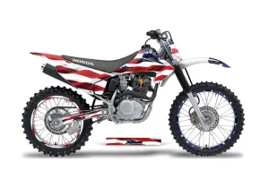 Honda CRF230 F Dirt Bike Graphic Kit - 2003-2007 Stars and Stripes Red White & Blue