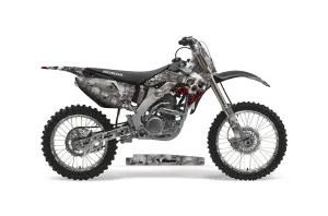Honda CRF250 R Dirt Bike Graphic Kit - 2004-2013 Bone Collector Silver