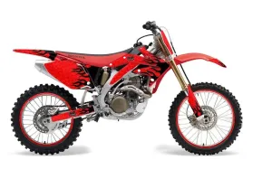Honda CRF450 R Dirt Bike Graphic Kit - 2002-2012 Diamond Flames Red