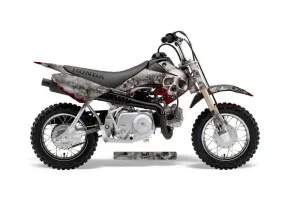 Honda CRF50 Dirt Bike Graphic Kit - 2004-2024 Bone Collector Silver