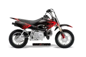 Honda CRF50 Dirt Bike Graphic Kit - 2004-2024 Diamond Flames Black