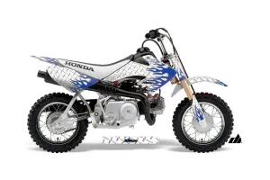 Honda CRF50 Dirt Bike Graphic Kit - 2004-2024 Diamond Flames White