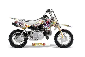 Honda CRF50 Dirt Bike Graphic Kit - 2004-2024 Ed Hardy - Love Kills White