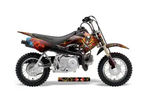 Honda CRF50 Dirt Bike Graphic Kit - 2004-2024 Ed Hardy - Pirates Red