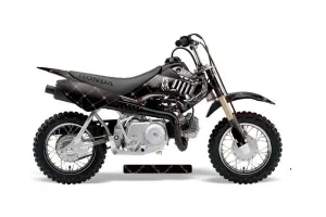 Honda CRF50 Dirt Bike Graphic Kit - 2004-2024 Silver Star - Reloaded Black