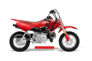 Honda CRF50 Dirt Bike Graphic Kit - 2004-2024 Silver Star - Reloaded Red