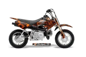 Honda CRF50 Dirt Bike Graphic Kit - 2004-2024 Skulls and Hammers Orange