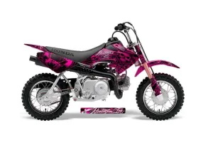 Honda CRF50 Dirt Bike Graphic Kit - 2004-2024 Skulls and Hammers Pink