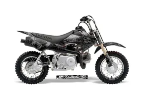 Honda CRF50 Dirt Bike Graphic Kit - 2004-2024 Skulls and Hammers SIlver