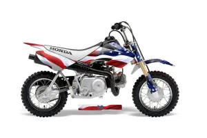 Honda CRF50 Dirt Bike Graphic Kit - 2004-2024 Stars and Stripes Red White & Blue