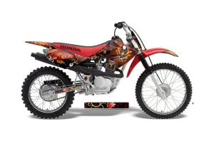 Honda CRF70 Dirt Bike Graphic Kit - 2004-2015 Ed Hardy - Pirates Red