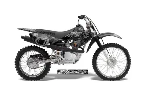 Honda CRF70 Dirt Bike Graphic Kit - 2004-2015 Skulls and Hammers SIlver
