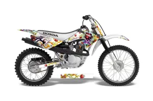 Honda CRF80 Dirt Bike Graphic Kit - 2004-2010 Ed Hardy - Love Kills White