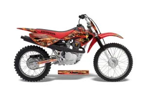 Honda CRF80 Dirt Bike Graphic Kit - 2004-2010 Firestorm Red