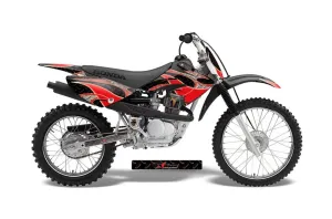 Honda CRF80 Dirt Bike Graphic Kit - 2004-2010 Tribal Flames Red