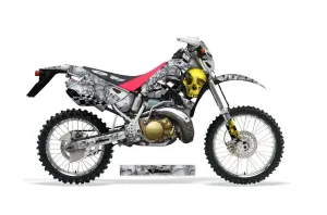 Honda CRM 250 AR Dirt Bike Graphic Kit - 1989-1999 Checkered Skull Yellow