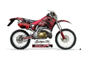 Honda CRM 250 AR Dirt Bike Graphic Kit - 1989-1999 Skulls and Hammers Red