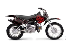 Honda XR50 Dirt Bike Graphic Kit - 2000-2003 Silver Star - Reloaded Red