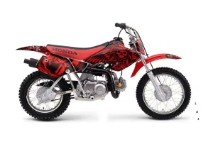 Honda XR50 Dirt Bike Graphic Kit - 2000-2003 Skulls and Hammers Red