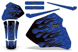Honda XR80 Dirt Bike Graphic Kit - 1985-2000 Diamond Flames Blue