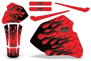 Honda XR80 Dirt Bike Graphic Kit - 1985-2000 Diamond Flames Red