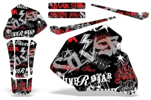 Honda XR80 Dirt Bike Graphic Kit - 1985-2000 Silverhaze Red