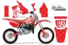 Honda CR80 Dirt Bike Graphic Kit - 1996-2002 Silver Star - Reloaded Red