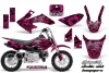 Honda CRF50 Dirt Bike Graphic Kit - 2004-2024 Skulls and Hammers Pink