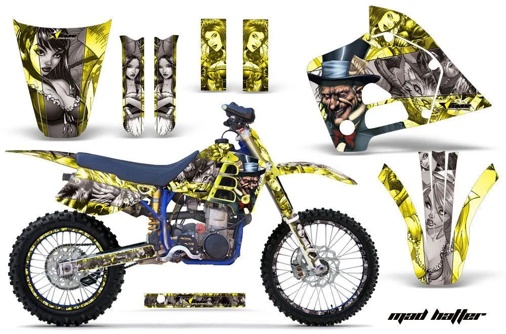 Husaberg FC 501 Dirt Bike Graphic Kit - 1997-1999 Mad Hatter Yellow