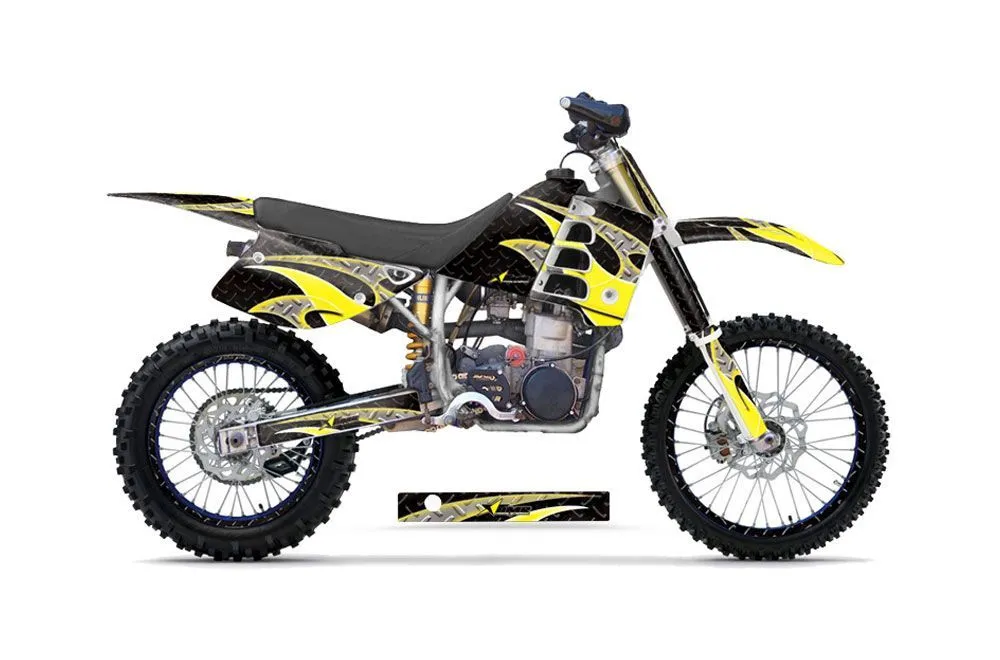Husaberg FC 501 Dirt Bike Graphic Kit - 1997-1999 Tribal Flame Yellow
