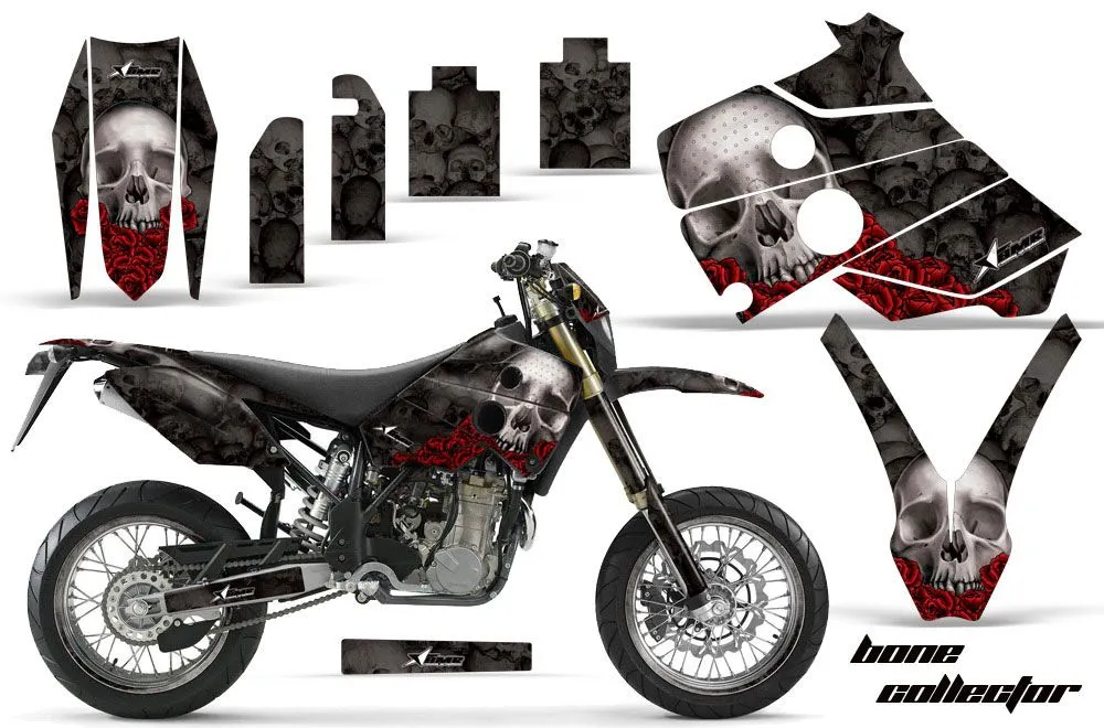 Husaberg FC / FE / FS 400 Dirt Bike Graphic Kit - 2001-2005 Bone Collector Black